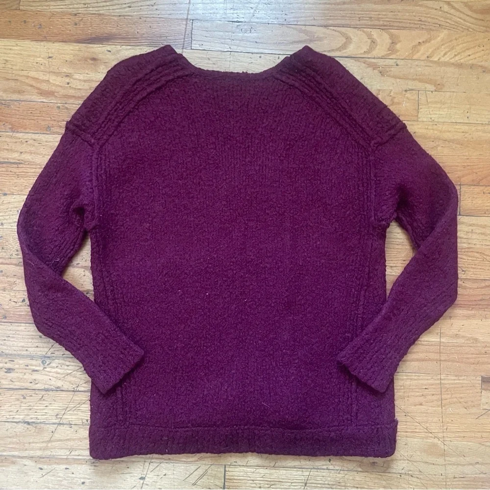 Free People Burgundy Wool Sweater Size Medium